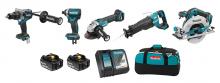 Makita DLX5041TX1 - 18V LXT 5 Piece Combo 5.0Ah Kit with 2 Batteries