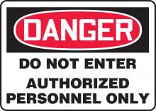 Accuform MADM140VA - Safety Sign, DANGER DO NOT ENTER AUTHORIZED PERSONNEL ONLY, 7" x 10", Aluminum