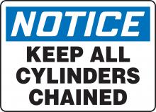 Accuform MCPG800VA - Safety Sign, NOTICE KEEP ALL CYLINDERS CHAINED, 7" x 10", Aluminum