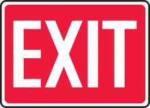 Accuform MEXT518VA - Safety Sign, EXIT (white/red), 10" x 14", Aluminum