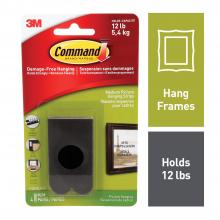 3M 7000124970 - Command™ Picture Hanging Strips 17201BLK-C, Black, Medium, 8 Strips Per Pack