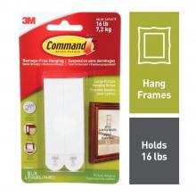3M 7000124971 - Command™ Picture Hanging Strips 17206-C, White, Large, 8 Strips Per Pack