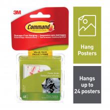 3M 7000122965 - Command™ Poster Strips 17024C-VP, White, Small, 48 Strips Per Pack