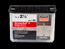 Simpson Strong-Tie STB2-25214 - Strong-Bolt® 2 — 1/4 in. x 2-1/4 in. Wedge Anchor (100-Qty)