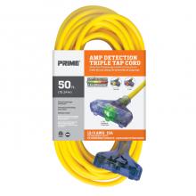 Prime Wire & Cable EC611830AD - POWERVIEW™ 50ft 12/3 STW Visual Amperage Detection 3-Outlet Cord