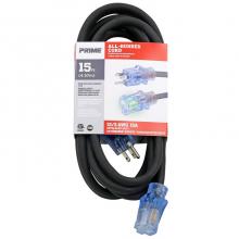 Prime Wire & Cable SEEC732815 - 15ft 12/3 SJOOW All-Rubber™ Outdoor Extension Cord