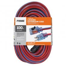 Prime Wire & Cable KCPL507835 - 100ft. 12/3 SJTW Red/Blue Outdoor Extension Cord w/Primelok & Primelight