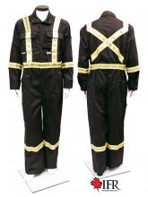 IFR Workwear ASBK3108-52 - Black -Avenger Coveralls Style 3108 WS Black 7oz - 52