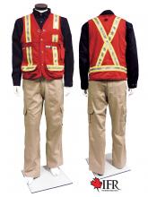 IFR Workwear ASR1250-2XL - Avenger Striped Red Surveyor Vest - 2XL