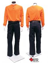 IFR Workwear UPO660-2XL - Ultrasoft Henley Shirt Style 660 N/S Orange 6oz -2XL