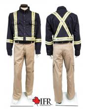 IFR Workwear USN650-2XL - Ultrasoft Striped Work Shirt Style 650 WS Navy 7oz - 2XL