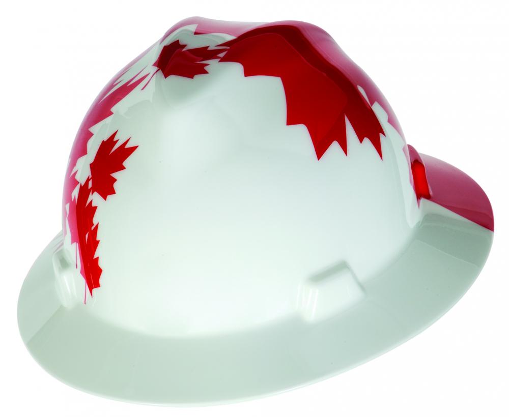 Canadian Freedom Series V-Gard Slotted Protective Cap, White w/Red Maple Leaf